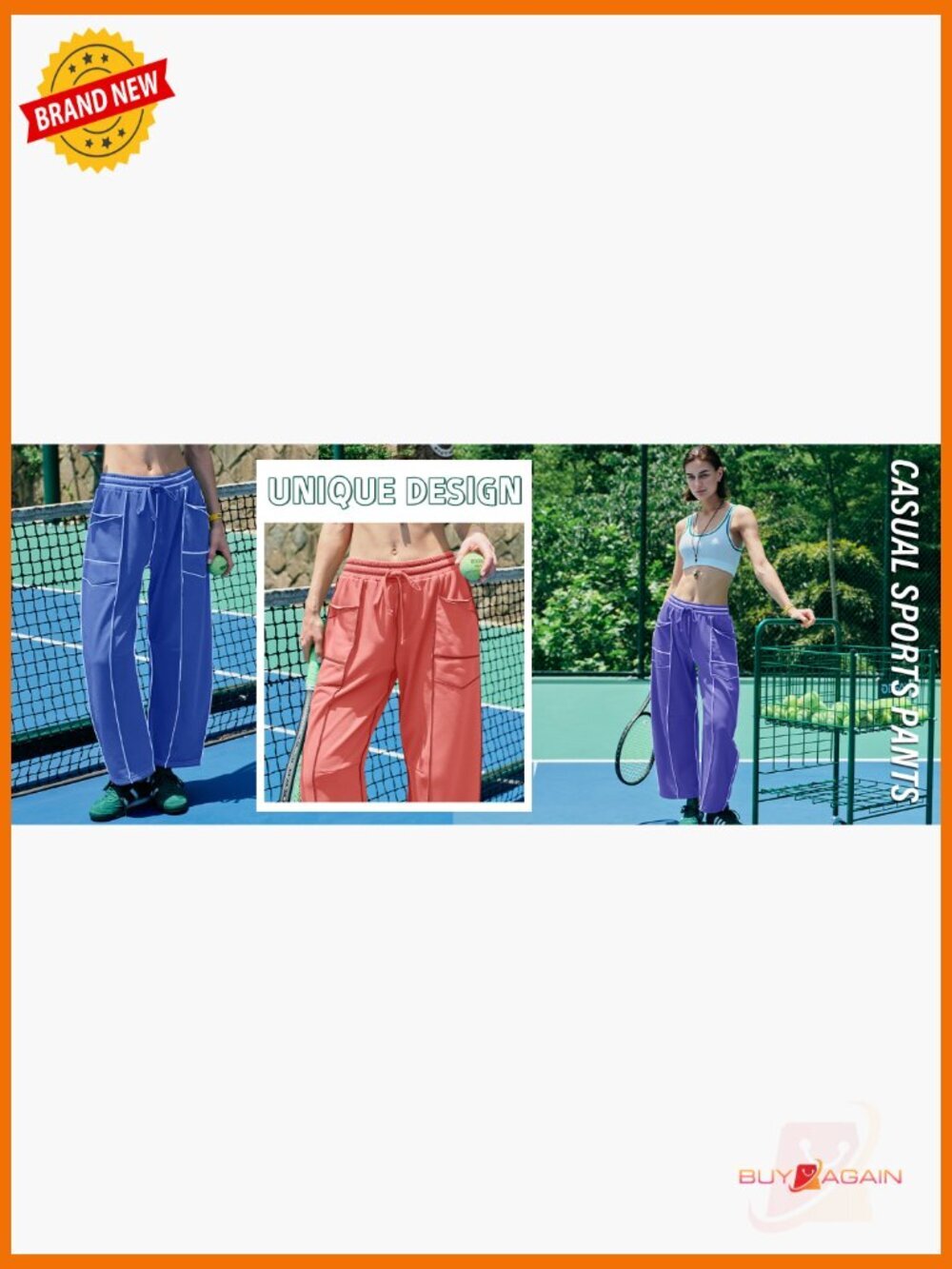 High Waisted Wide Leg Sweatpants Drawstring Lounge Baggy Pants - Picture 7 of 7